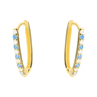 Złote kolczyki z cyrkoniami pr. 585 - JubilerSezam.pl