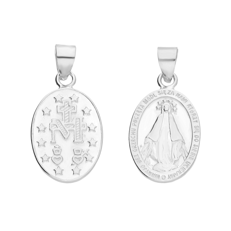 Medalik srebrny Niepokalana w owalu AT980 POL rod próba 925