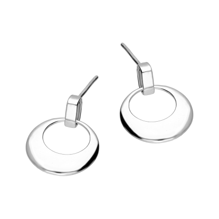 Kolczyki srebrne rozszerzane gładkie koło/sztyft AT987 próba 925