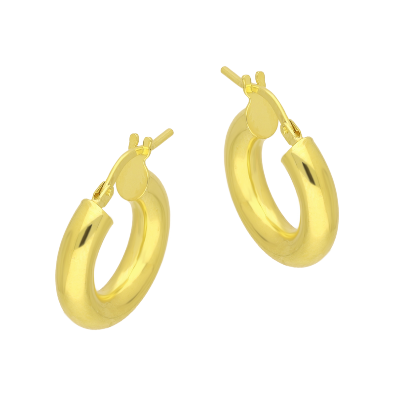 Kolczyki pozłacane kółka rurka 15mm/ang.zap. M3 KDM-15mm-4,00 ANG GOLD próba 925