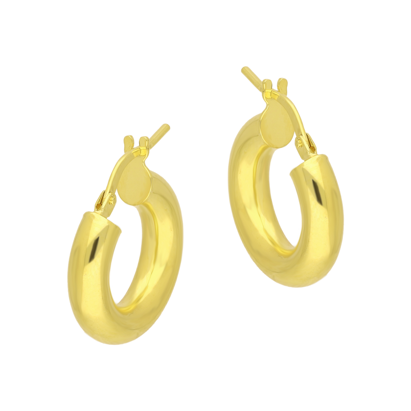 Kolczyki pozłacane kółka rurka 20mm/ang.zap. M3 KDM-20mm-4,00 ANG GOLD próba 925