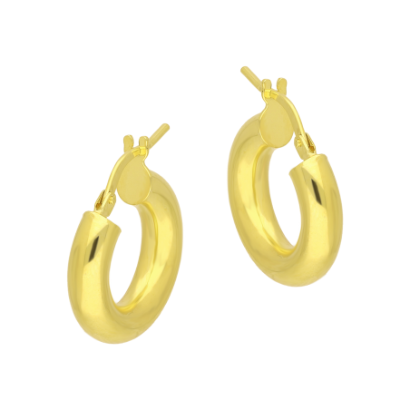 Pozłacane Kolczyki Srebrne Kółka 20mm pr. 925 - JubilerSezam.pl