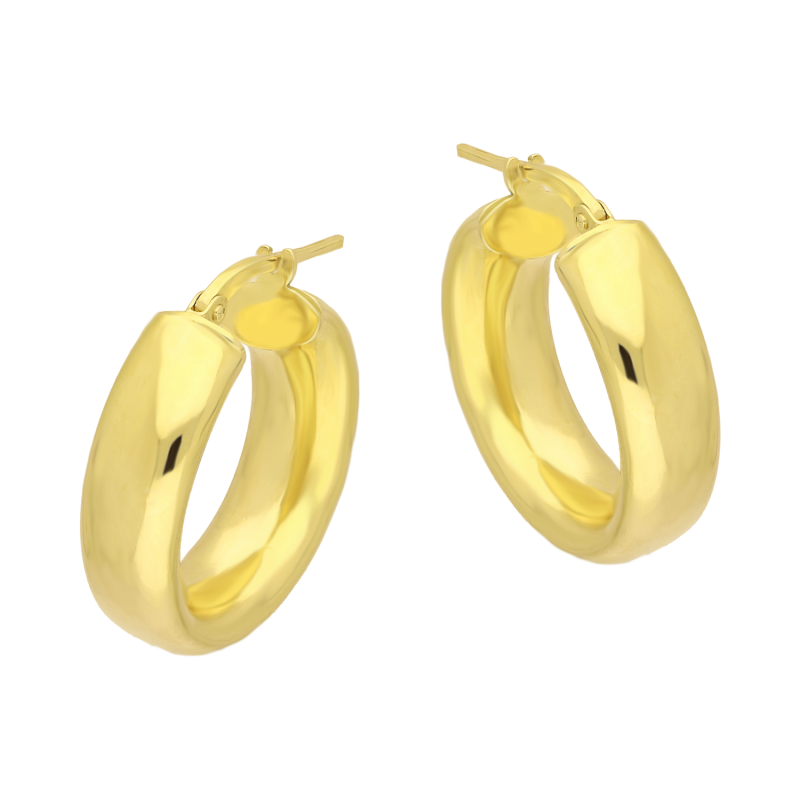 Kolczyki pozłacane kółka rurka płaska 20mm/ang.zap. M3 KDM-PŁ-20mm-7,00 ANG GOLD próba 925