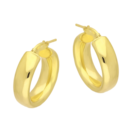 Kolczyki pozłacane kółka rurka płaska 20mm/ang.zap. M3 KDM-PŁ-20mm-7,00 ANG GOLD próba 925