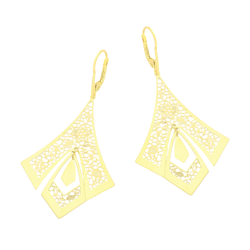 Kolczyki pozłacane deltoid w deltoidzie/big.zam M3-455 GOLD próba 925