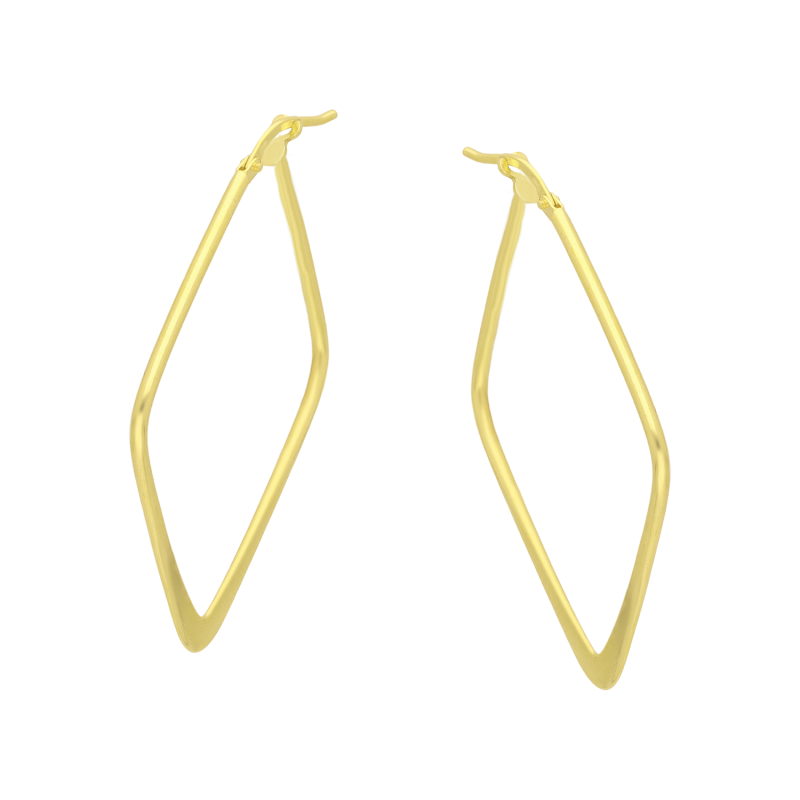 Kolczyki pozłacane romb rurka z płaskim dołem/ang.zap. M3-471 GOLD próba 925