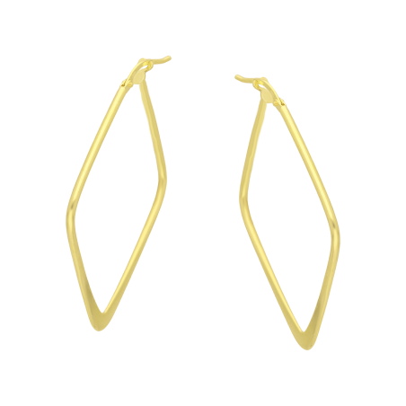 Kolczyki pozłacane romb rurka z płaskim dołem/ang.zap. M3-471 GOLD próba 925