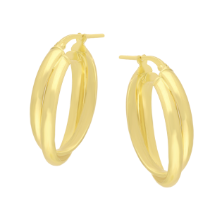 Kolczyki pozłacane owalna skręcana rurka/ang.zap. M3-473 GOLD próba 925