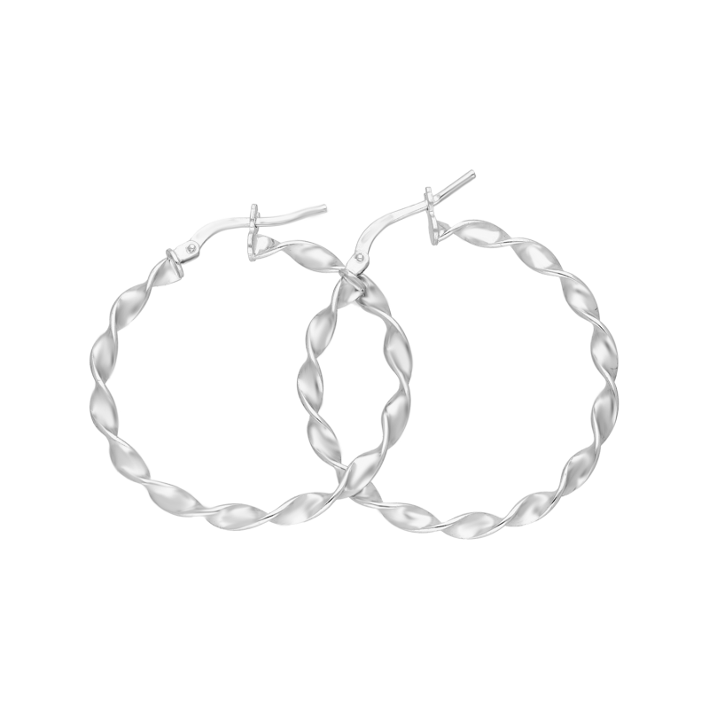 Kolczyki srebrne kółka skręcane 30mm/ang.zap. M3-478 ROD próba 925
