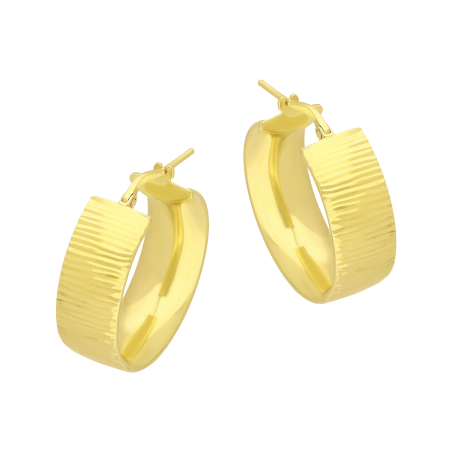 Kolczyki pozłacane grawerowane kółko 25mm/ang.zap. M3-493 GOLD próba 925