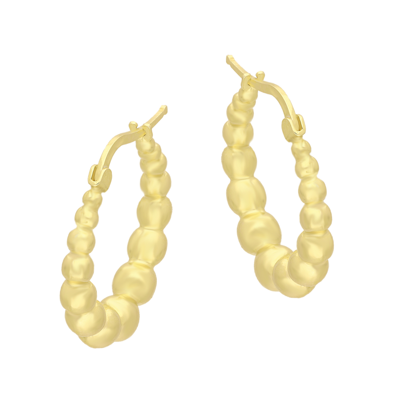 Kolczyki pozłacane owalne kółko z kulkami bead/ang.zap. M3-499 GOLD próba 925