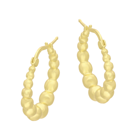 Kolczyki pozłacane owalne kółko z kulkami bead/ang.zap. M3-499 GOLD próba 925