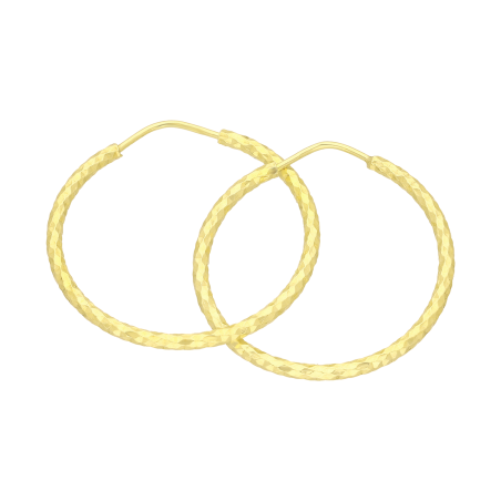 Kolczyki pozłacane kółka szarniry 25mm-1,5 PW696 GOLD dis 25m-1,5 próba 925