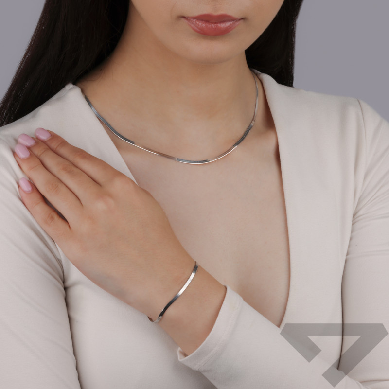 Srebrny łańcuszek Taśma pr. 925 - JubilerSezam.pl