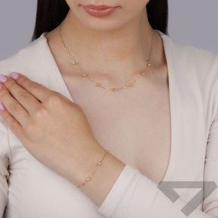 Złota Bransoletka z Grawerowanymi Walcami pr. 585 - JubilerSezam.pl