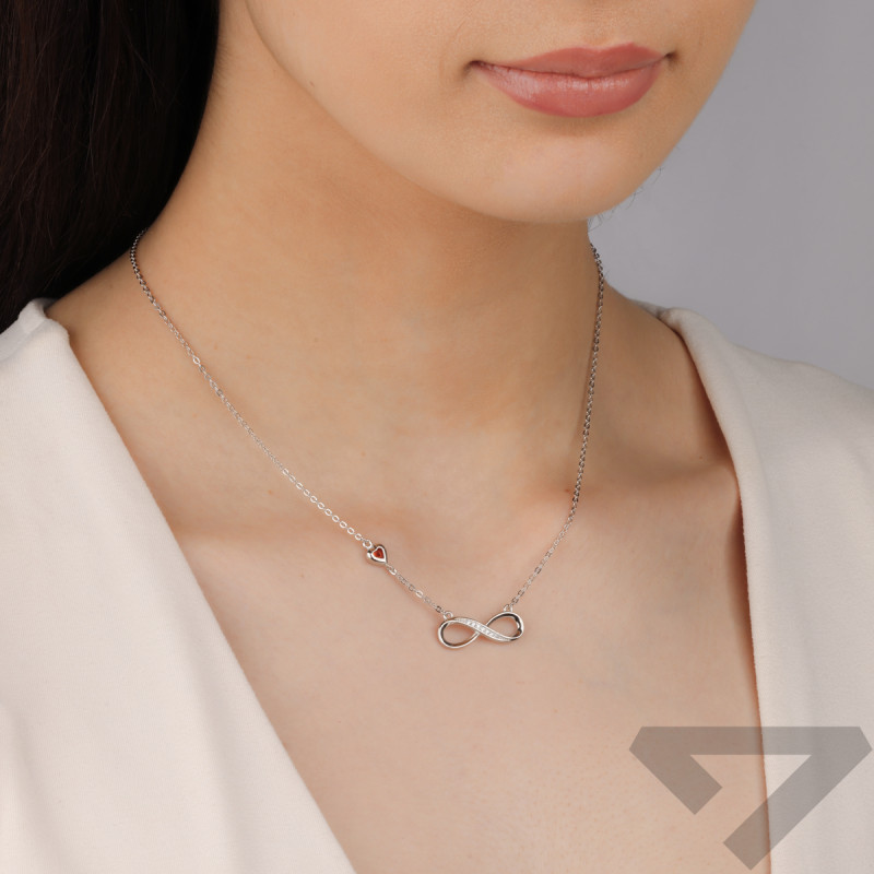 Srebrny naszyjnik Infinity z cyrkoniami - JubilerSezam.pl
