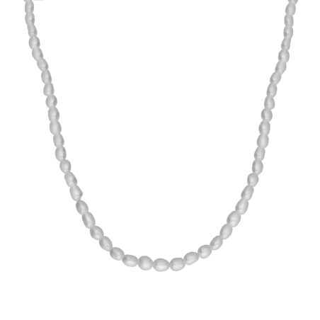 Naszyjnik z białymi perłami 3,5-4mm AG feder HS2088-1 próba 925