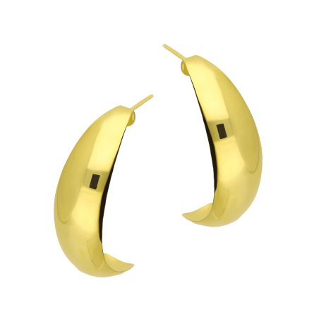 Kolczyki pozłacane półkółko blask/sztyft HS2093 BIG GOLD próba 925