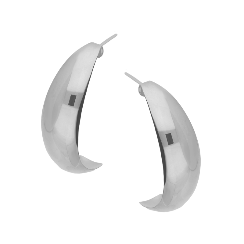 Kolczyki srebrne półkółko blask/sztyft HS2093 BIG ROD próba 925