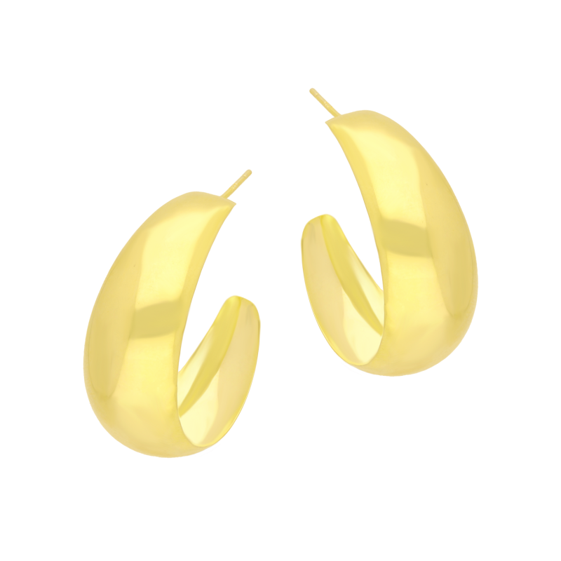 Kolczyki pozłacane gładkie półkółko/sztyft HS2093 GOLD próba 925