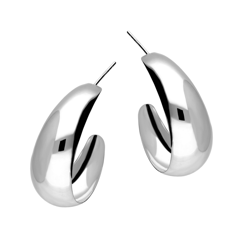 Kolczyki srebrne gładkie półkółko/sztyft HS2093 ROD próba 925