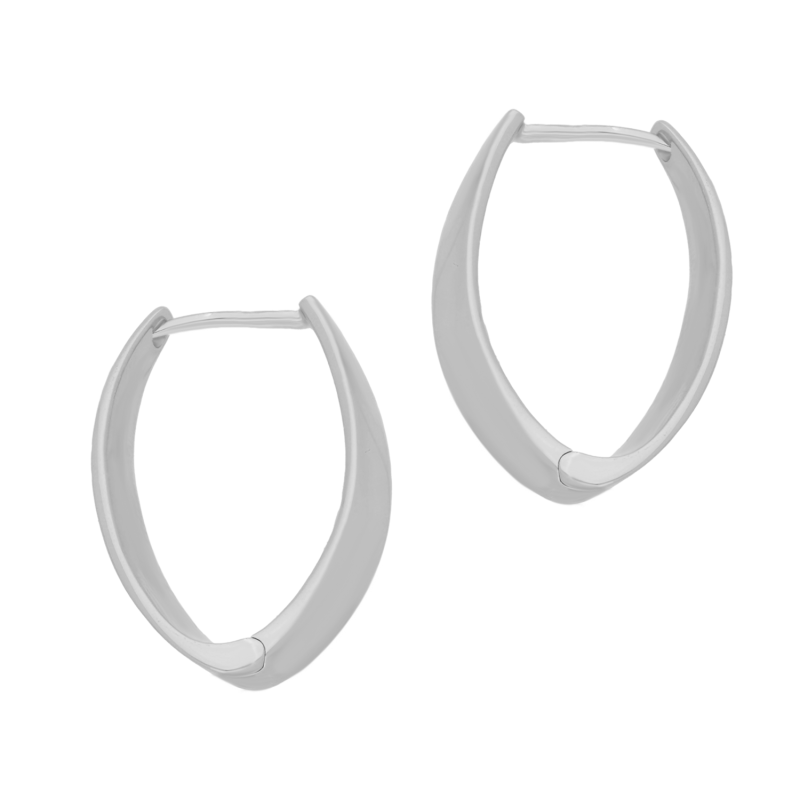 Kolczyki srebrne gładka łezka/zatrzask HS2095 ROD próba 925