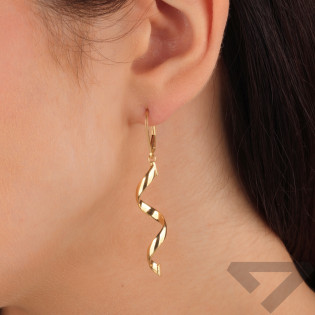 Złote kolczyki spirale pr. 585 - JubilerSezam.pl