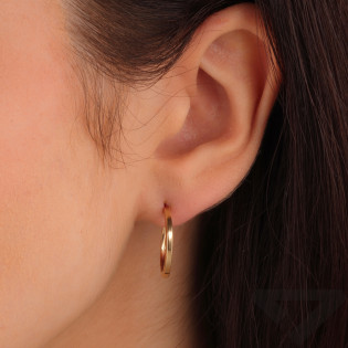 Kolczyki złote kwadratowe kółko 16 mm M3-324-20 próba 585