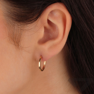 Kolczyki złote kwadratowe kółko 15 mm M3-324-15 próba 585