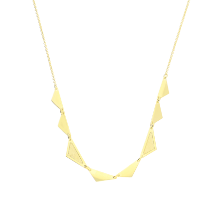 Naszyjnik pozłacany szczotkowane i gładkie trójkąty/rolo reg. M3-058-2 GOLD próba 925