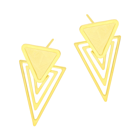 Pozłacane kolczyki trójkątne pr. 925 - JubilerSezam.pl