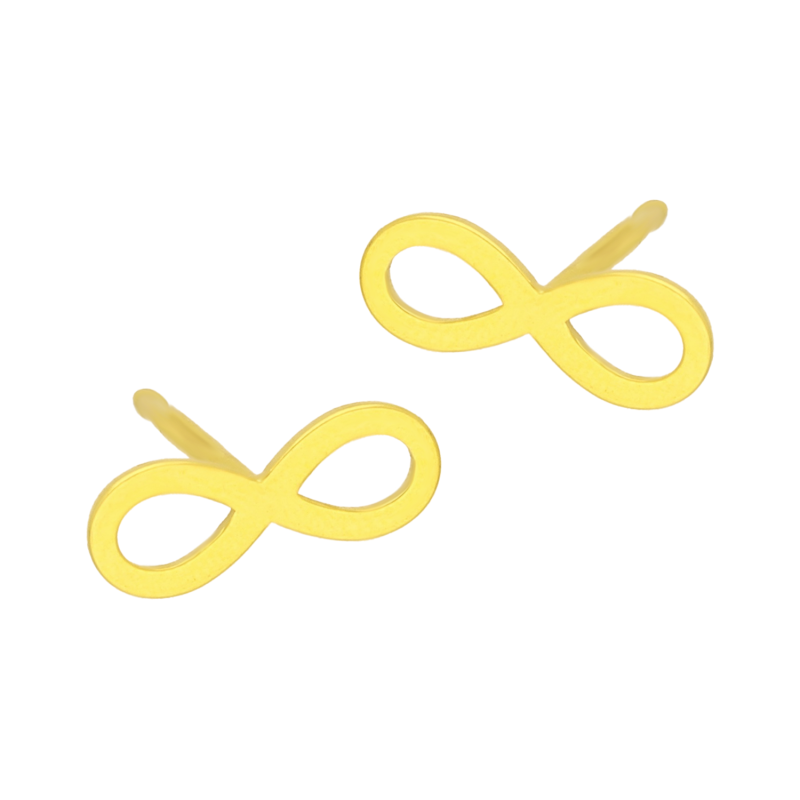 Kolczyki pozłacane gładkie infinity/sztyft M3-370 GOLD próba 925