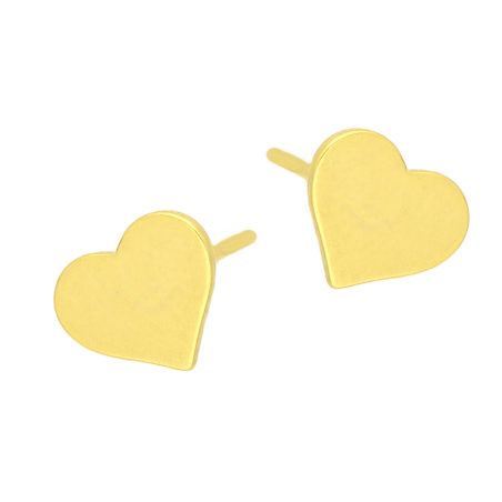 Kolczyki w kształcie gładkiego serca srebro 925 koloru złotego