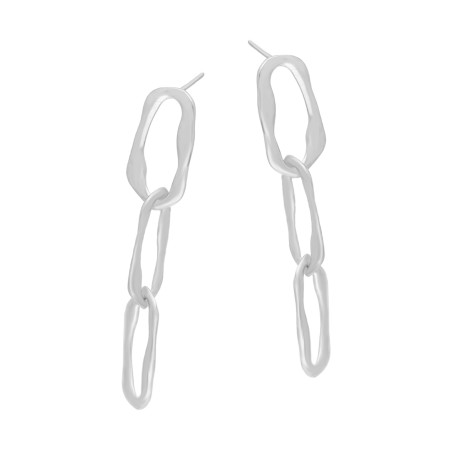 Kolczyki srebrne nieregularne owale/sztyft M3-379 ROD próba 925