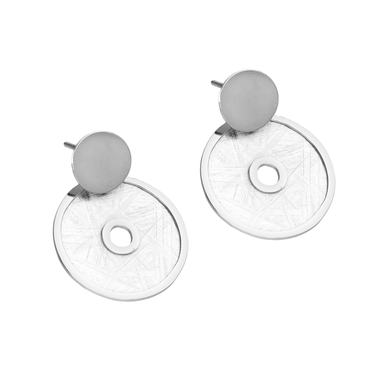 Srebrne kolczyki koła szczotkowane i gładkie pr. 925 - JubilerSezam.pl