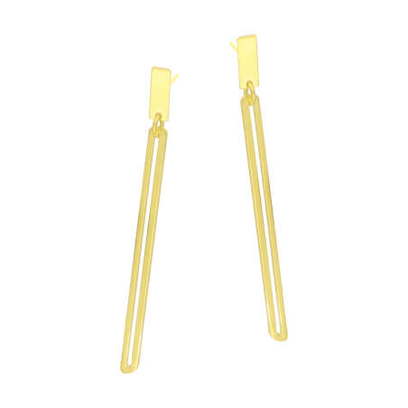 Kolczyki pozłacane prostokątna ramka i blaszka/sztyft M3-385 GOLD próba 925