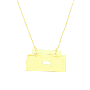 Naszyjnik pozłacany szczotkowany prostokąt z dziurką/rolo reg. M3-388 GOLD próba 925