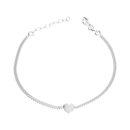 Bransoleta srebrna gładkie serce/pancer M3-405 ROD próba 925