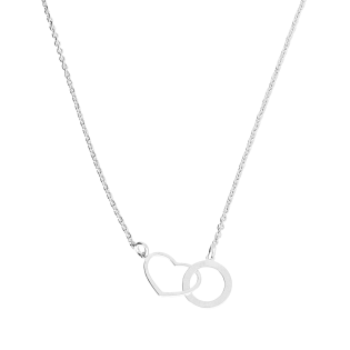 Naszyjnik klanówka serce i koło srebro 925