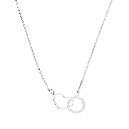 Naszyjnik klanówka serce i koło srebro 925