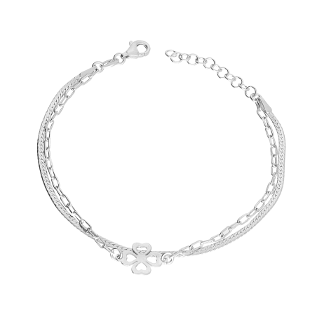 Srebrna Bransoletka Koniczyna Próba 925 - JubilerSezam.pl