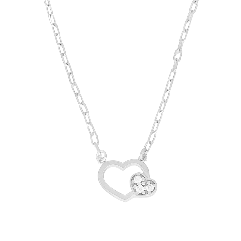 Srebrny naszyjnik serce z cyrkoniami pr. 925 - JubilerSezam.pl