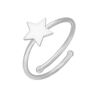Pierścionek srebrny z gładką gwiazdką/regulowany M3-418 ROD próba 925