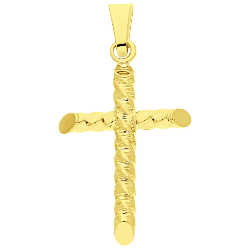 Krzyżyk złoty grawerowany ze ściętymi ramionami AR VX3TP1570 próba 375