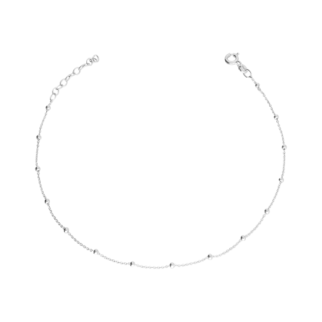 Bransoleta srebrna na nogę z gładkimi kulkami