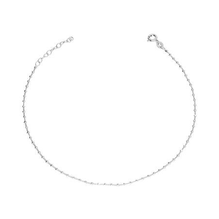 Bransoleta srebrna na nogę ze ścinanymi kulkami M3-434 ROD kulki 2mm ścin.+pance próba 925