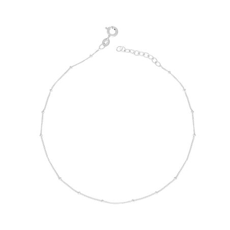 Bransoleta srebrna na nogę ze ścinanymi kulkami