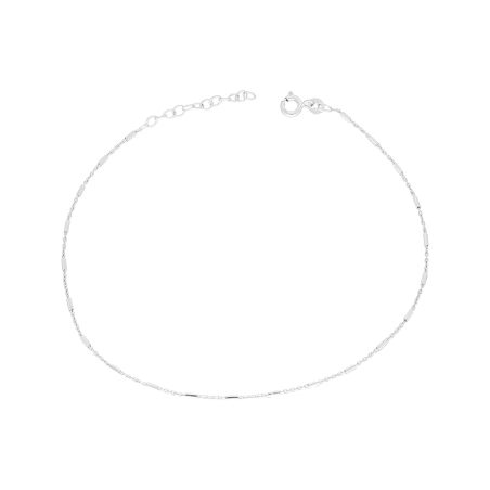 Bransoleta srebrna na nogę ścinane pałki na łańcuszku rolo