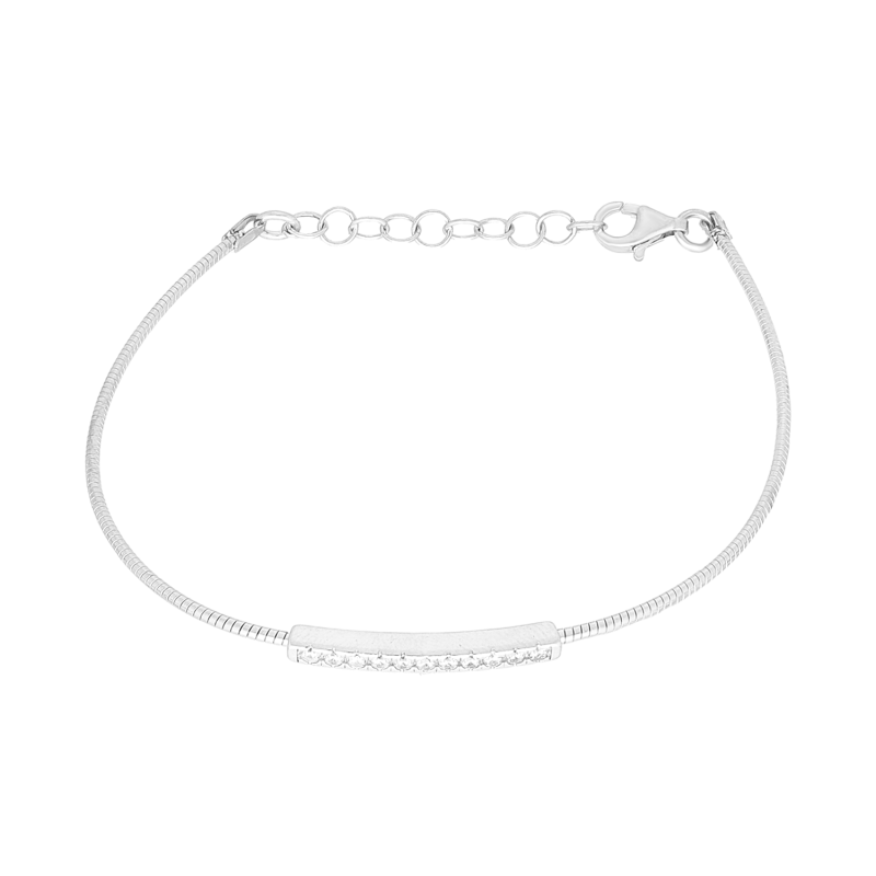 Bransoleta srebrna blaszka z cyrkoniami/snake M3-441 ROD próba 925