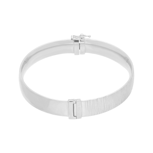 Bransoleta srebrna bangla płaska rurka z grawerem M3-448 ROD próba 925